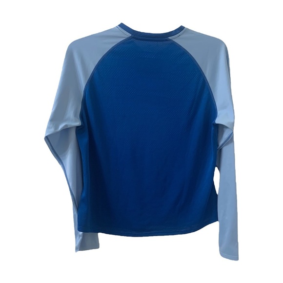 New Balance Running Top Blue Colour Block Long Sleeve Performance Gym Women’s L - Picture 2 of 10
